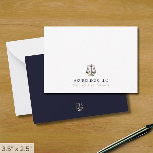 Simple Elegant Justice Scale Legal Note Card