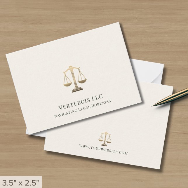 Simple Elegant Justice Scale Legal Note Card (Creator Uploaded)
