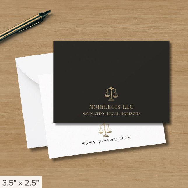 Simple Elegant Justice Scale Legal Note Card (Creator Uploaded)
