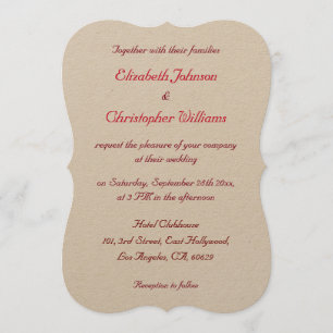 Simple Elegant Kraft Custom Wedding Invitation