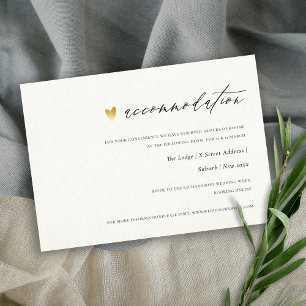 SIMPLE ELEGANT KRAFT GOLD TYPOGRAPHY ACCOMMODATION ENCLOSURE CARD