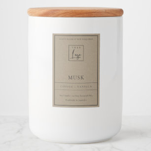 SIMPLE ELEGANT KRAFT LOGO BORDER MODERN CANDLE FOOD LABEL