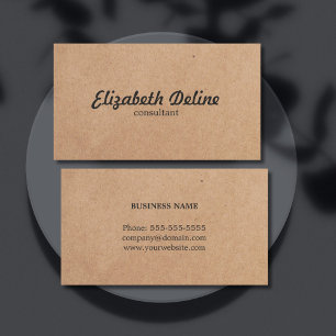Simple Elegant Kraft Paper Consultant Business Card