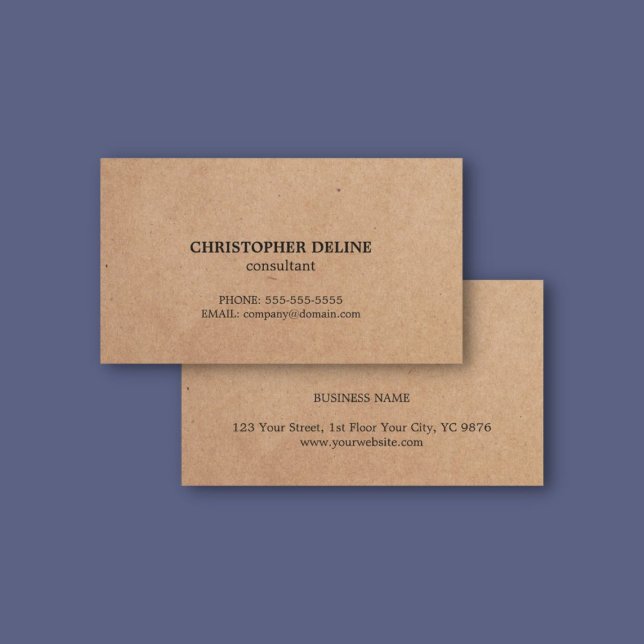 Simple Elegant Kraft Paper Consultant Business Card (Creator Uploaded)