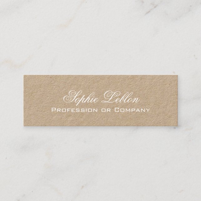 simple elegant kraft premium mini business card (Front)