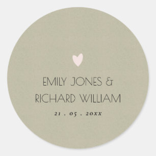 SIMPLE ELEGANT KRAFT TYPOGRAPHY TEXT ONLY CLASSIC ROUND STICKER