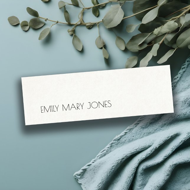 SIMPLE ELEGANT KRAFT WHITE TYPOGRAPHY ADDRESS MINI BUSINESS CARD (Creator Uploaded)