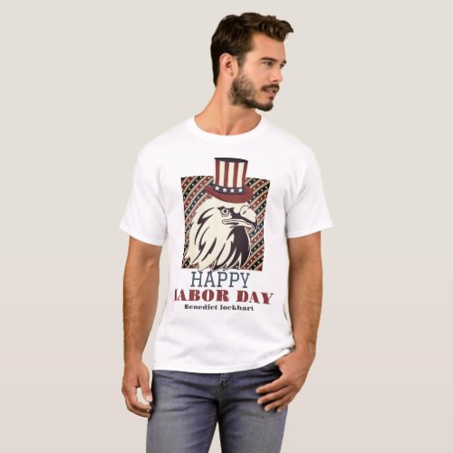Simple Elegant Labor Day with USA flag T_Shirt