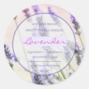Simple elegant lavender ingredients product classic round sticker