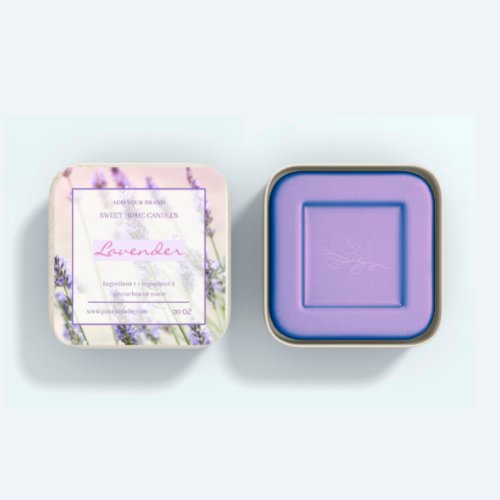 Simple elegant lavender ingredients product square sticker