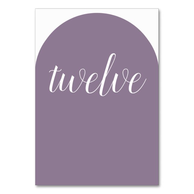 Simple Elegant Lavender Rounded Table Number (Front)