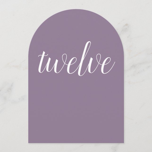 Simple Elegant Lavender Rounded Table Number Cards (Front)