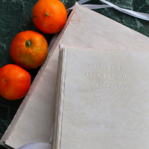 Simple Elegant Leave Custom Library Book Embosser