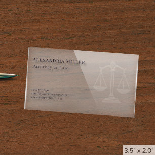 Simple Elegant Legal Professional Clear Business Cards