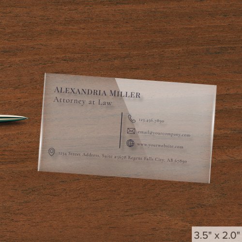 Simple Elegant Legal Professional Clear Business Cards