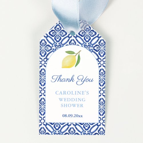 Simple Elegant Lemon Bridal Shower Party Favor Tag