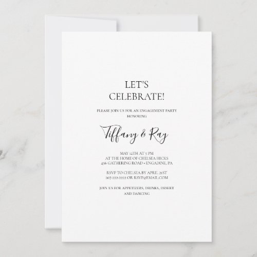 Simple Elegant Lets Celebrate Invitation