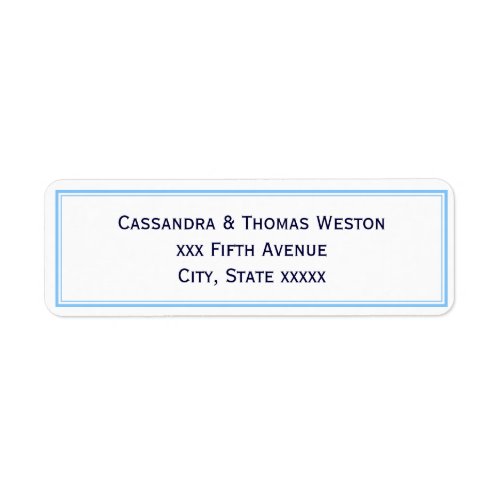 Simple Elegant Light Blue Framed Address Label