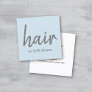 Simple Elegant Light Blue Grey Hair Stylist Square Business Card