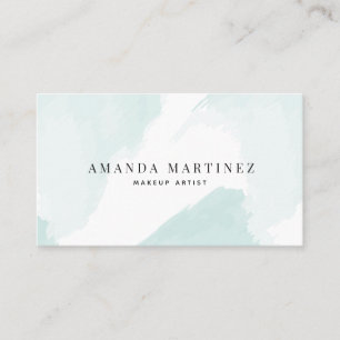 Simple Elegant Light Blue Watercolor Social Media Business Card
