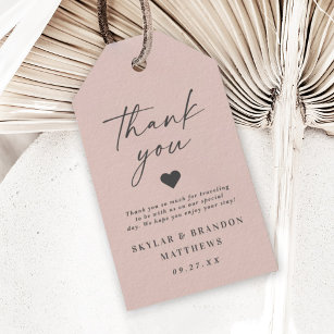 Simple Elegant Light Blush Pink Wedding Thank You Gift Tags