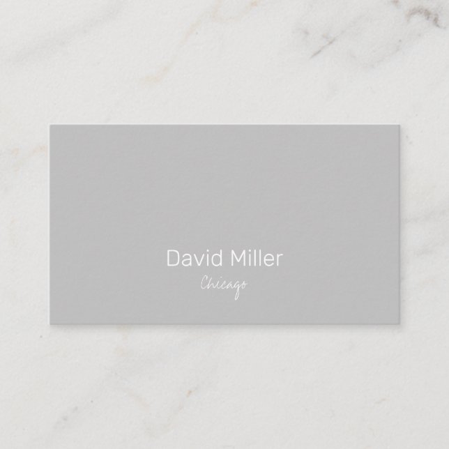 Simple Elegant Light Gray Business Card (Front)