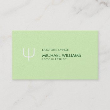 Simple Elegant Light Green Psychologist Profession Business Card by yomismo at Zazzle