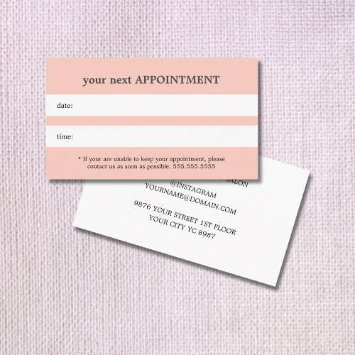 Simple Elegant Light Pastel Beauty Appointment Card