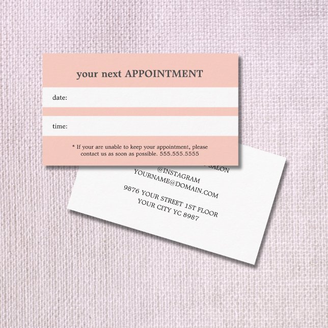 Simple Elegant Light Pastel Beauty Appointment Card (Creator Uploaded)