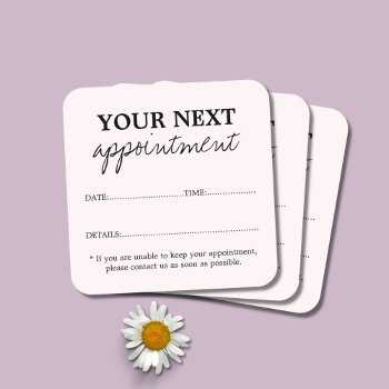 Simple Elegant Light Pink Beauty Salon Appointment Card by pro_business_card at Zazzle