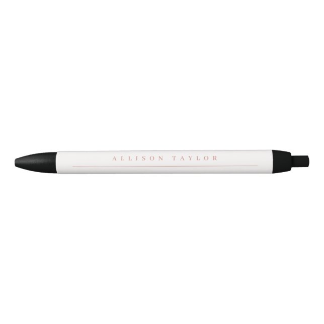  Simple Elegant LIght Pink Custom Name White Pen (Front)