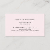 Simple Elegant Light Rose Beauty Appointment Card (Back)