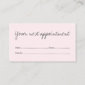 Simple Elegant Light Rose Beauty Appointment Card (Front)