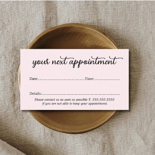 Simple Elegant Light Rose Beauty Appointment Card