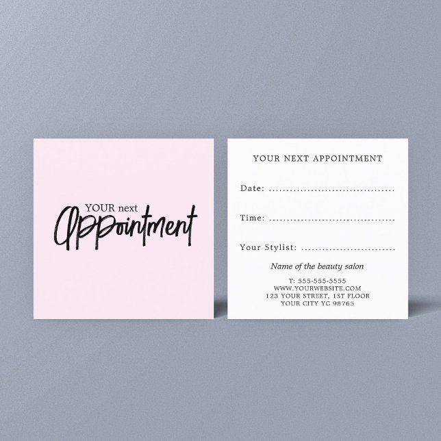  Simple Elegant Light rose Beauty Salon Appointment Card (Creator Uploaded)