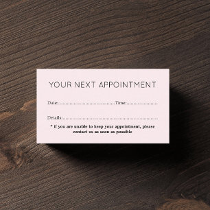 Simple Elegant Light Rose Beauty Salon Appointment Card