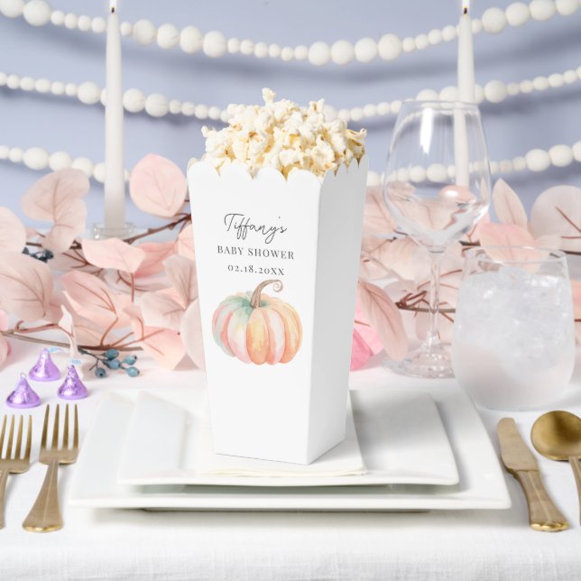Simple Elegant Little Pumpkin Fall Baby Shower Favor Boxes (Wedding)