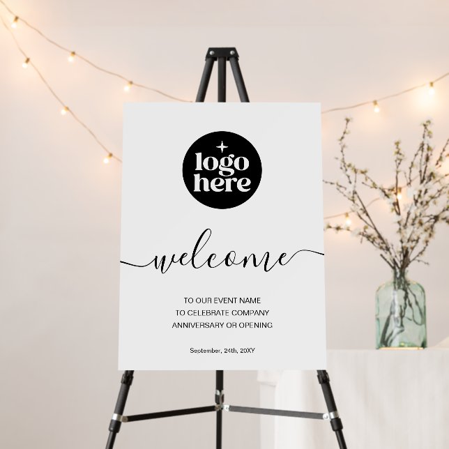 Simple Elegant Logo Event Welcome Sign Foam Board (In Situ (Stand))