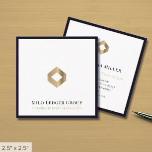 Simple Elegant Logo Square Business Card