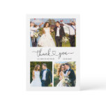 Simple Elegant Love Heart Script 4 Wedding Photo Thank You Card Simple Elegant Love Heart Script 4 Wedding Photo Thank You Card