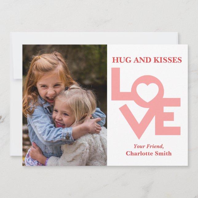 Simple Elegant Love photo classroom valentines  Holiday Card (Front)