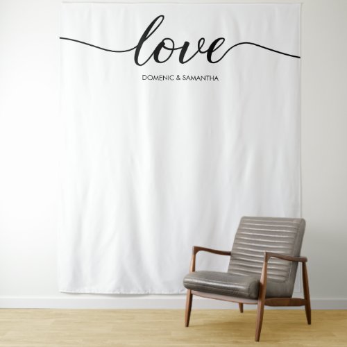 Simple Elegant Love Script Wedding backdrop