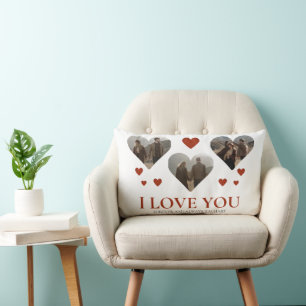 Simple Elegant Love valentine's day couple 3 photo Lumbar Pillow