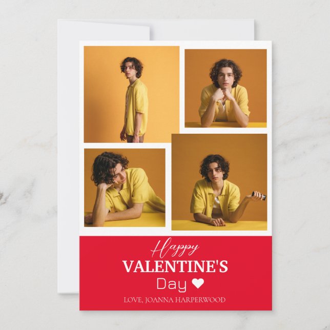 Simple Elegant Love valentines day couple photo Holiday Card (Front)