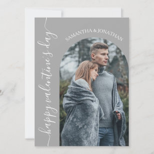 Simple Elegant Love valentine's day couple photo Holiday Card