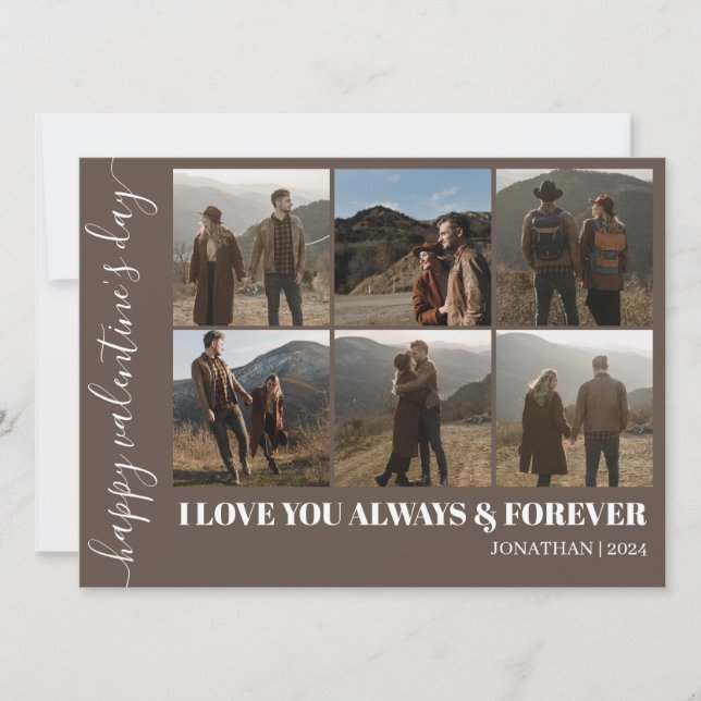 Simple Elegant Love valentine's day couple photo Holiday Card (Front)