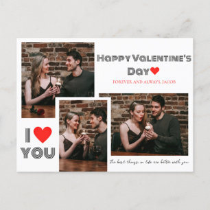 Simple Elegant Love valentine's day couple photo Holiday Postcard