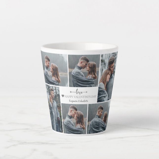 Simple Elegant Love valentine's day couple photo Latte Mug (Front)