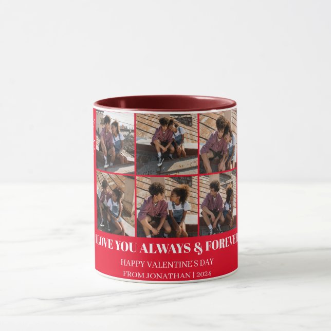 Simple Elegant Love valentine's day couple photo Mug (Center)