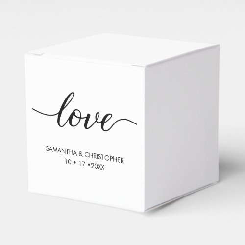 Simple  Elegant Love Wedding Personalized Favor Boxes